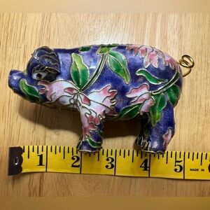 Vintage Chinese Cloisonne Pig Figurine
